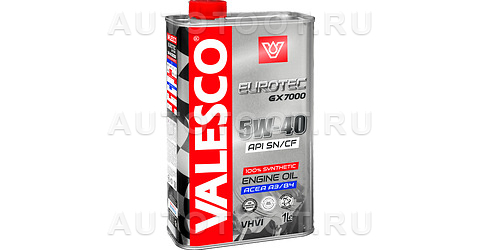 Масло моторное VALESCO EUROTEC GX 7000 5W-40 API SN/CF синтетическое 1л - OVM0811B VALESCO для 