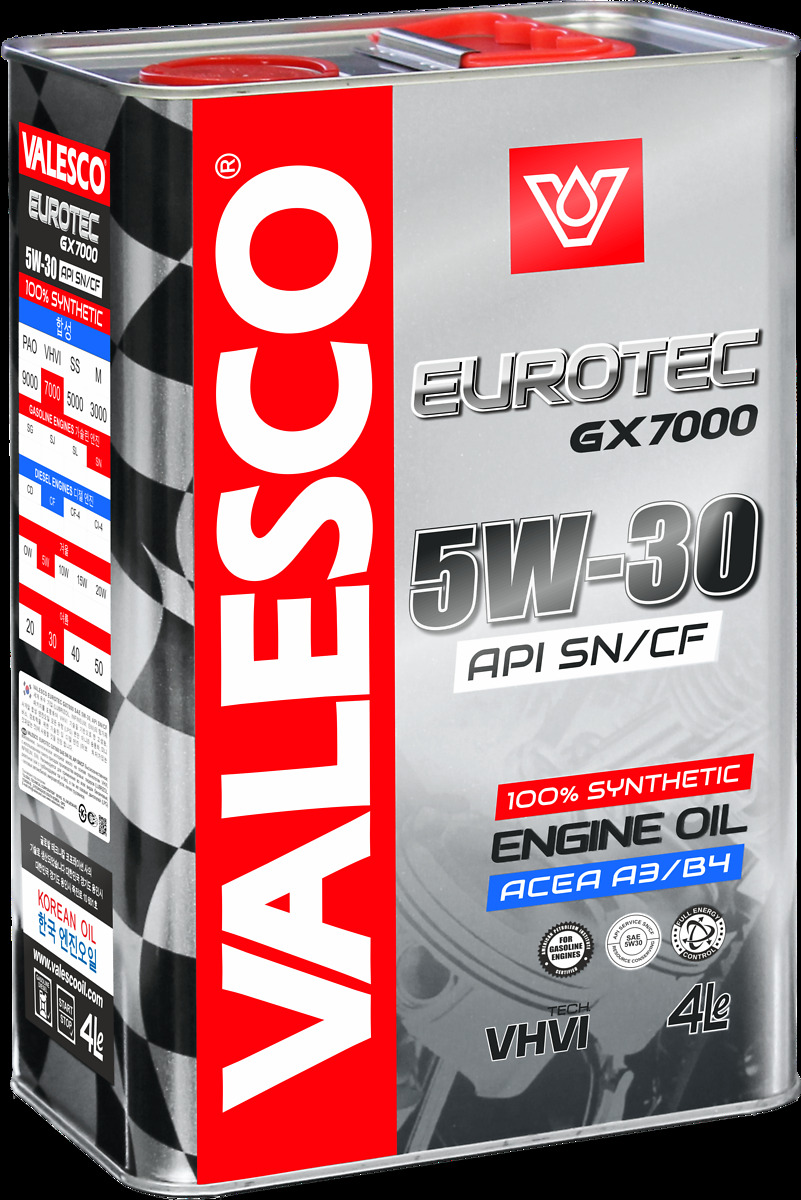 Масло моторное VALESCO EUROTEC GX 7000 5W-30 API SN/CF синтетическое 4л