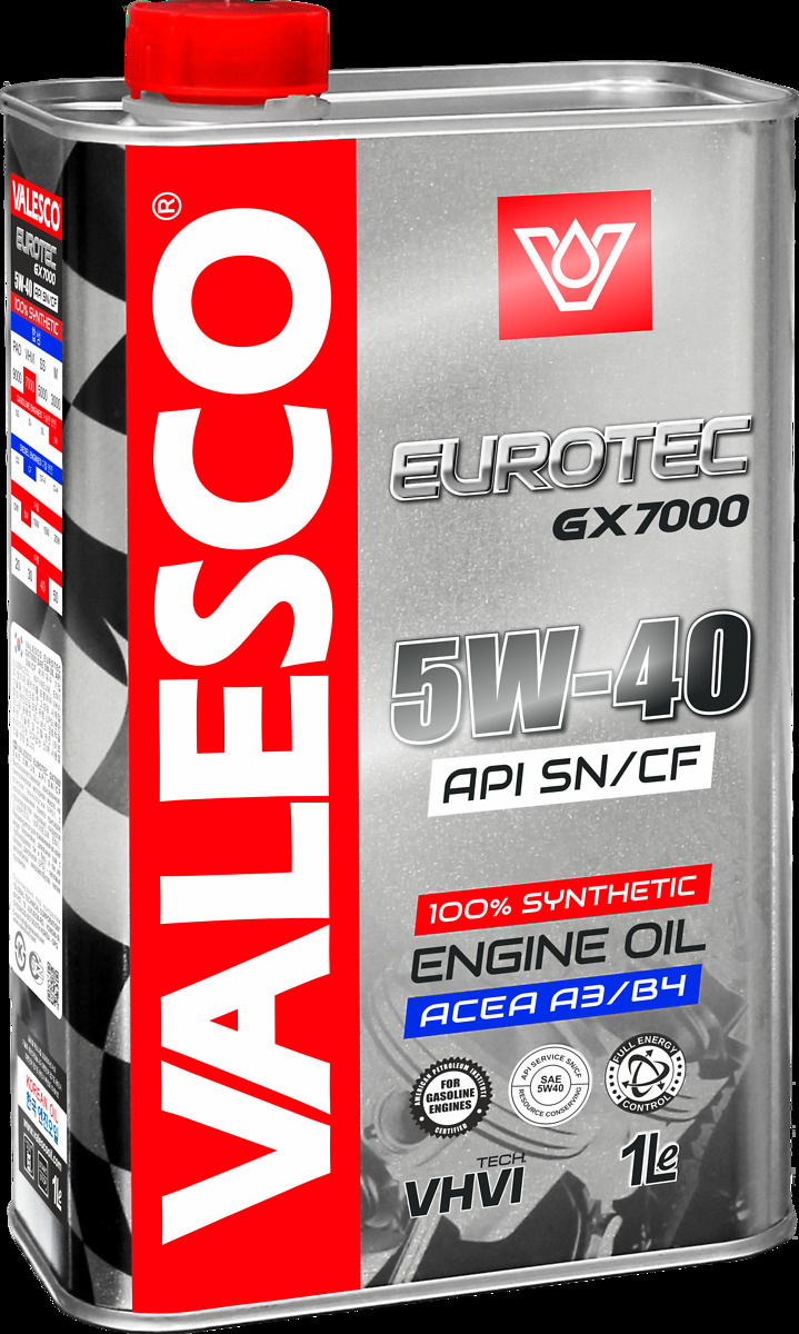 Масло моторное VALESCO EUROTEC GX 7000 5W-40 API SN/CF синтетическое 1л