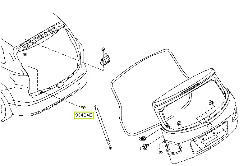 Кронштейн крепления амортизатора крышки багажника (верхний)