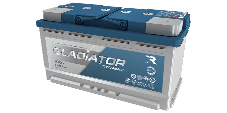 Аккумулятор GLADIATOR 100ah 840A прямая полярность(+-)
