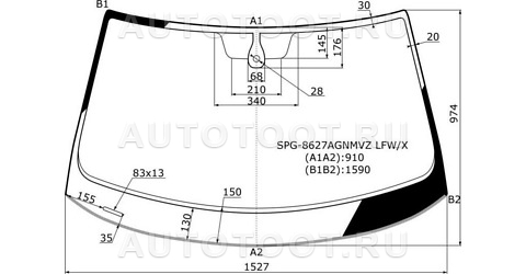 Стекло лобовое (с датчиком дождя) - SPG8627AGNMVZLFWX SAT для VOLKSWAGEN TIGUAN