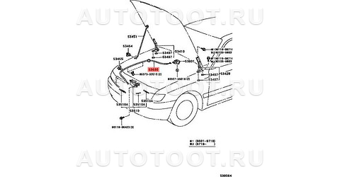 Трос замка капота - 5363020570 TOYOTA для TOYOTA CALDINA