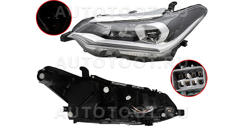 Фара левая (комплектация WxB, LED, ДХО) - ST12597CL Sat для TOYOTA COROLLA AXIO, TOYOTA COROLLA FIELDER