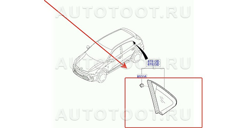Накладка(уголок) кралы заднего левого -   для KIA RIO