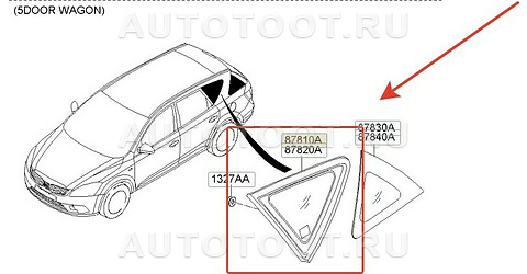 Стекло кузова глухое левое -   для KIA CEED
