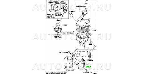 Резонатор воздушного фильтра - 1789428110 Toyota для TOYOTA RAV4