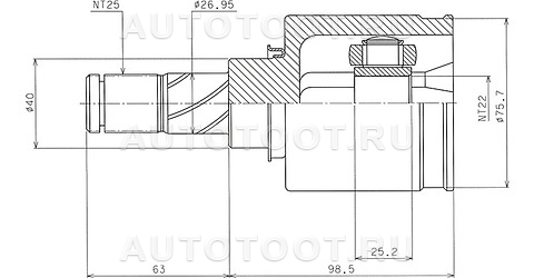 Шрус внутренний левый (22x40x25) - ST1560 Sufix для NISSAN TIIDA, NISSAN ALMERA CLASSIC, NISSAN NOTE