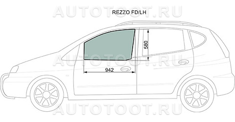 Стекло боковое опускное (Спереди/ Слева/ Цвет зеленый) -   для CHEVROLET REZZO