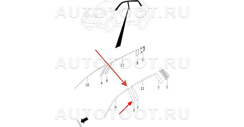 Плёнка стойки передней левой двери -J685500111 CHERY для CHERY TIGGO