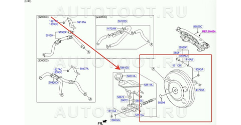 Усилитель тормозов вакуумный -EX591102W300 Mando для HYUNDAI SANTA FE