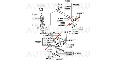 Сайлентблок задней поперечной тяги(панара) полиуретан -M061S Фортуна для MITSUBISHI PAJERO IO/JUNIOR