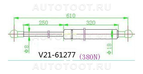 Амортизатор крышки багажника(лифтбек) -V2161277 Jett для TOYOTA CARINA