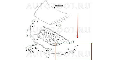 Трос капота -  для KIA SPORTAGE