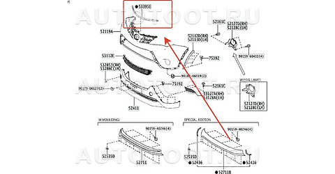 Уплотнитель капота 53395-42060 -5339542060 Toyota для TOYOTA RAV4