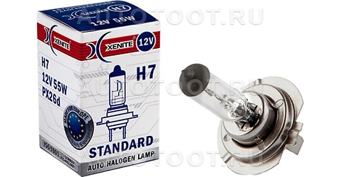 Лампа галогеновая головного света H7 PX26d 3200K Standart 12V 55W - Артикул 1007014 - Производитель Xenite - Фото, Отзывы, Цены 