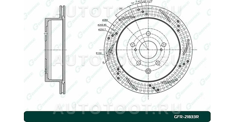 Диск тормозной задний перфорированный правый -GFR21833R G-Brake для LEXUS RX350
