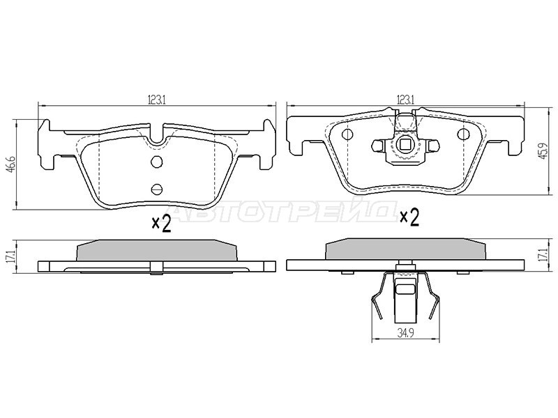 Колодки тормозные задние