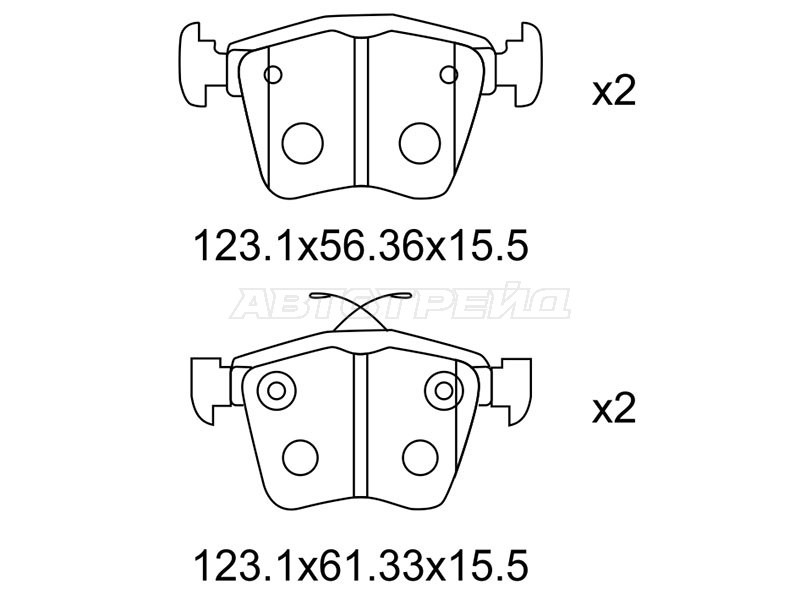Колодки тормозные задние