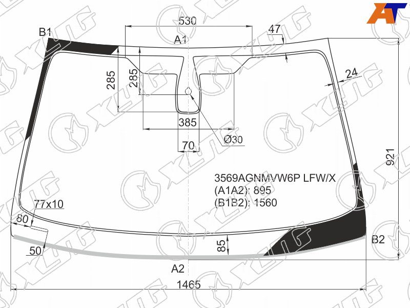 Стекло лобовое +дд(круглый) в клей FORD MONDEO 4 /5D 13-14