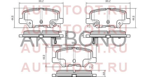 Колодки тормозные дисковые задние MITSUBISHI ASX 12-, OUTLANDER III, MAZDA 6 GJ AN-786WK an786wk akebono – купить в Омске. Цены, характеристики, фото в интернет-магазине autotoot.ru