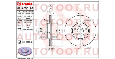 Диск тормозной перед TOYOTA PREMIO ##T26# 07-/ IST ##P11# 07- 09a53521 brembo – купить в Омске. Цены, характеристики, фото в интернет-магазине autotoot.ru