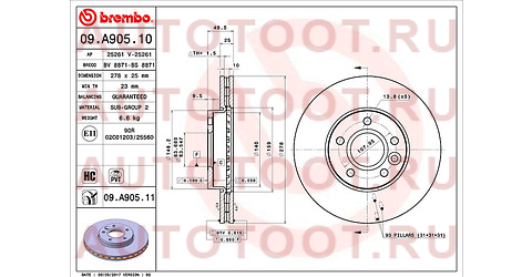 Диск тормозной перед FORD FOCUS III 11- 09a90510 brembo – купить в Омске. Цены, характеристики, фото в интернет-магазине autotoot.ru