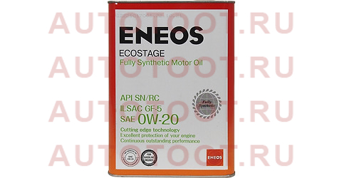 Масло моторное синтетическое ENEOS Ecostage 0W-20 SN/RC, GF-5 4л 8801252022022 eneos – купить в Омске. Цены, характеристики, фото в интернет-магазине autotoot.ru