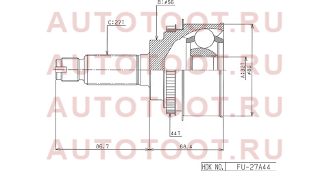 Шрус наружный HDK ABS,SUBARU IMPREZA GF8 4WD 98- FORESTER SF9 NEW HDK fu027a44 hdk – купить в Омске. Цены, характеристики, фото в интернет-магазине autotoot.ru
