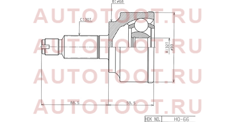 Шрус наружный HONDA CR-V KA24A RE3/4/AT 06-/CIVIC FD2 K20A 6MT 07- ho66 hdk – купить в Омске. Цены, характеристики, фото в интернет-магазине autotoot.ru