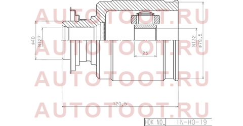 Шрус внутренний HONDA ODYSSEY RA1/2/3/4 AT 94-99/CR-V RD1/RE5 AT Var.2 inho19 hdk – купить в Омске. Цены, характеристики, фото в интернет-магазине autotoot.ru
