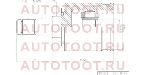 Шрус внутренний LH/RH TOYOTA LAND CRUISER 100 UZJ100/HDJ101 98-07 into42 hdk – купить в Омске. Цены, характеристики, фото в интернет-магазине autotoot.ru