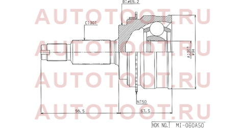 Шрус наружный MITSUBISHI PAJERO V8#W/ V9#W 06- mi060a50 hdk – купить в Омске. Цены, характеристики, фото в интернет-магазине autotoot.ru