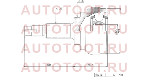 Шрус наружный NISSAN TEANA J31 VQ35DE CVT 06-08/PRESAGE NU31 QR25DE 4WD 03-09 ni090 hdk – купить в Омске. Цены, характеристики, фото в интернет-магазине autotoot.ru