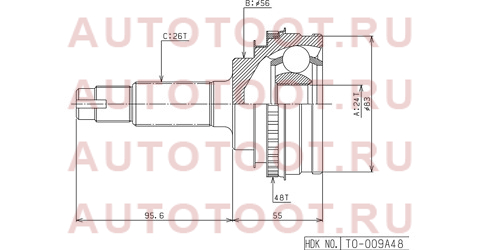 Шрус наружный TOYOTA CARINA/CALDINA/CAMRY SV30/40/CARIB/COROLLA 4WD/RAV4 SXA1# 3/4S/2C/4A 88-02 to009a48 hdk – купить в Омске. Цены, характеристики, фото в интернет-магазине autotoot.ru