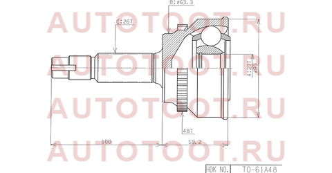 Шрус наружный TOYOTA CAMRY ACV4# 01-09/HARRIER ACU3#/MCU35/IPSUM ACM2#/KLUGER ACU25/RAV-4 ACA20 to061a48 hdk – купить в Омске. Цены, характеристики, фото в интернет-магазине autotoot.ru