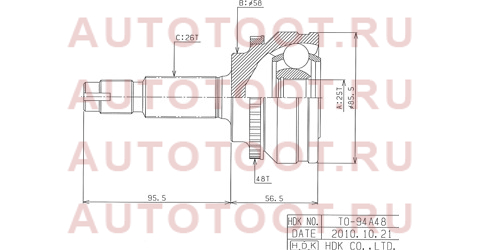 Шрус наружный TOYOTA PREMIO/ALLION ZRE142/WISH ZGE20/ZGM10/AXIO/FIELDER ZRE14# to094a48 hdk – купить в Омске. Цены, характеристики, фото в интернет-магазине autotoot.ru