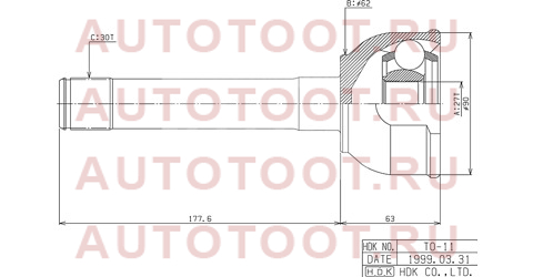 Шрус наружный TOYOTA LAND CRUISER PRADO LJ7#/4RUNNER/HILUX/SURF 3Y/2L/3L 83- мостовой to11 hdk – купить в Омске. Цены, характеристики, фото в интернет-магазине autotoot.ru