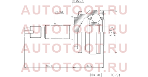 Шрус наружный TOYOTA PRIUS ZVW30 09-15/CH-R 16- to91 hdk – купить в Омске. Цены, характеристики, фото в интернет-магазине autotoot.ru