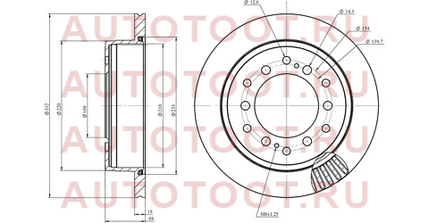 Диск тормозной (Сзади) Toyota Land Cruiser Prado (J120,J150) 02-20 / Lexus GX 09-19 / Toyota 4Runner hsdb0125 hosu – купить в Омске. Цены, характеристики, фото в интернет-магазине autotoot.ru