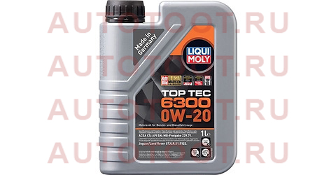 Масло моторное LIQUI MOLY Top Tec 6300 0W-20 SN/C5 1л 21216 liqui%20moly – купить в Омске. Цены, характеристики, фото в интернет-магазине autotoot.ru