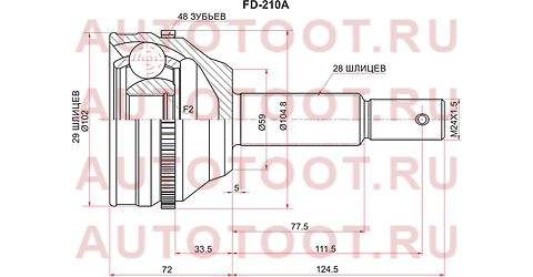Шрус наружный FORD TRANSIT TT9 2,2 06-13 fd210a sat – купить в Омске. Цены, характеристики, фото в интернет-магазине autotoot.ru