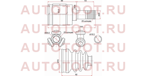 Шрус внутренний RH/LH HONDA FIT GD# L13/15 01-07 ho-615 sat – купить в Омске. Цены, характеристики, фото в интернет-магазине autotoot.ru