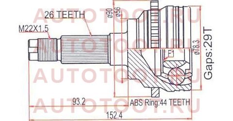 Шрус наружный MAZDA FAMILIA BJ# RF/PREMACY 2WD 98- ABS ma-45a44 sat – купить в Омске. Цены, характеристики, фото в интернет-магазине autotoot.ru