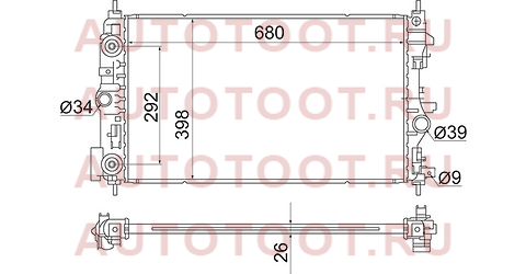 Радиатор CHEVROLET CRUZE/OPEL ASTRA J 1.4T/1.6T 09- /OPEL ZAFIRA C 10- sgop0006091r sat – купить в Омске. Цены, характеристики, фото в интернет-магазине autotoot.ru