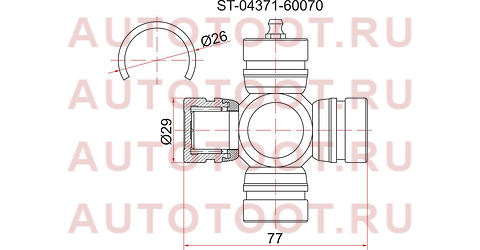 Крестовина кардана FR TY LCR UZJ/HDJ100, UZJ200, Surf #N185/215, -RR GS13#, Prado KDJ9#, Dyna LY2## st-04371-60070 sat – купить в Омске. Цены, характеристики, фото в интернет-магазине autotoot.ru