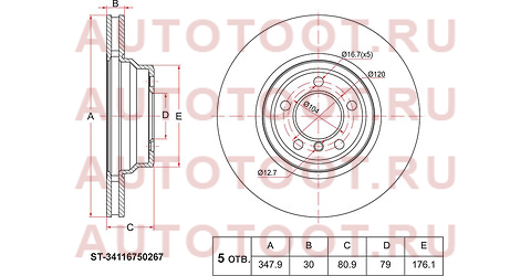 Диск тормозной перед BMW 7 E65/E66 01- st34116750267 sat – купить в Омске. Цены, характеристики, фото в интернет-магазине autotoot.ru