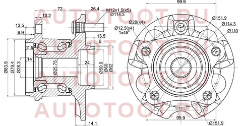 Ступичный узел задн. TOYOTA KLUGER/HARRIER #CU25,#CU35 \'03- st-42410-48041 sat – купить в Омске. Цены, характеристики, фото в интернет-магазине autotoot.ru