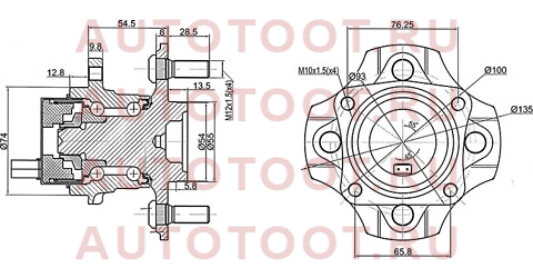 Ступичный узел задн. TOYOTA COROLLA/FIELDER/RUNX/ALLEX 2WD 00- st-42450-12051 sat – купить в Омске. Цены, характеристики, фото в интернет-магазине autotoot.ru