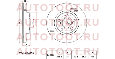 Диск тормозной перед TOYOTA CARINA E AT19# st4351205010 sat – купить в Омске. Цены, характеристики, фото в интернет-магазине autotoot.ru